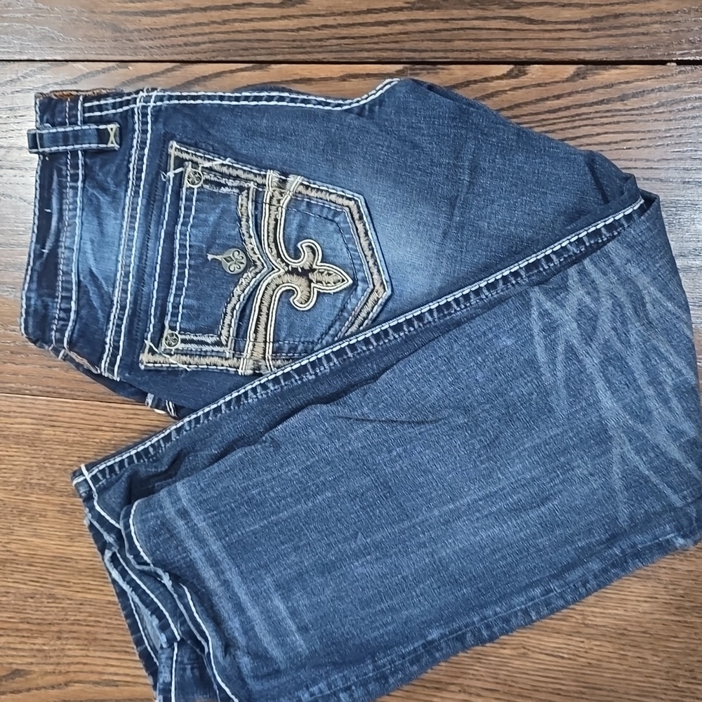 Rock Revival Men's Blue Jeans - Picture 2 of 3